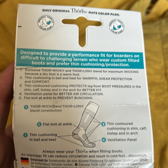 Thorlos Thin Cushion Performance Fit Snow Board Socks medium M 8.5-10 W 9.5-11.5 - Picture 6 of 9